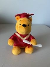 Disney Winnie The Pooh Graduating Plush Bear 6 Red Cap And Gown Diploma