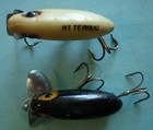 3 Fishing Lure JITTERBUG / Unmarked Black / Wood w 3 Copper Hooks & 2 Propellers — photo 4