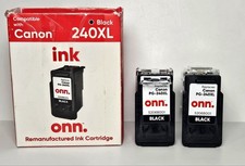 ONN Canon PG-240XL Black Ink Cartridges 2 Pack Open Box Untested - Sold As-Is