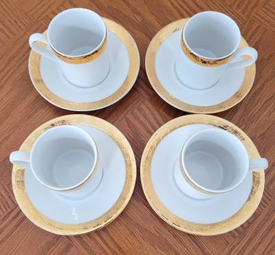 Original Bohemia Czech Porcelain Cup & Saucer Set Gold Gilded