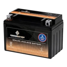 Chrome Battery YTX9-BS Maintenance Free Replacement Battery for ATV, Motorcyc...