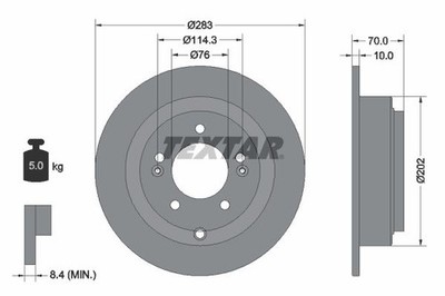 Bremsscheibe TEXTAR 92244403