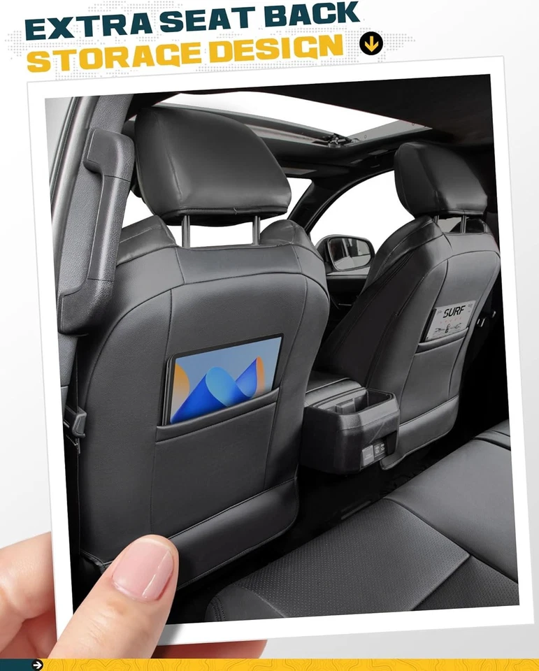 Fundas de asiento de cobertura completa para Toyota Tacoma 2024 2025 doble/cabina SR SR5 cuero Foto 4 de 4