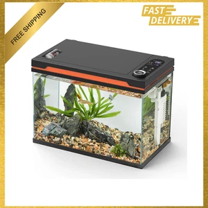 Aquarium Starter Kit 10 Gallon Glass Fish Tank with LED Light Heater Water Pump