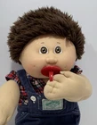 1986 Cabbage Patch Kids Boy Doll HM4, Pacifier, Brown Fuzzy Hair, Brown Eyes
