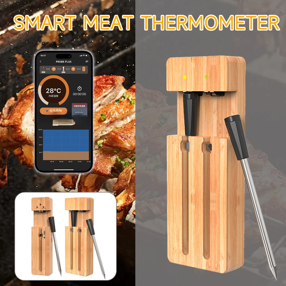 Smart Meat Thermometer with Bluetooth | 165ft Wireless Range FM212/FM205