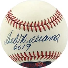 TED WILLIAMS SIGNED AUTOGRAPHED AL BASEBALL INSCRIBED 2019 (WALKS) PSA RED SOX
