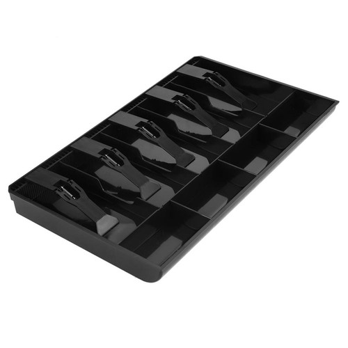 Five Grids Cash Drawer Register Insert Coin Tray Cashier Tidy Storage Safe Box - Picture 4 of 12