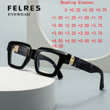 Men Women Full Frame Blue Light Blocking Reading Glasses Square Fashion Glasses
