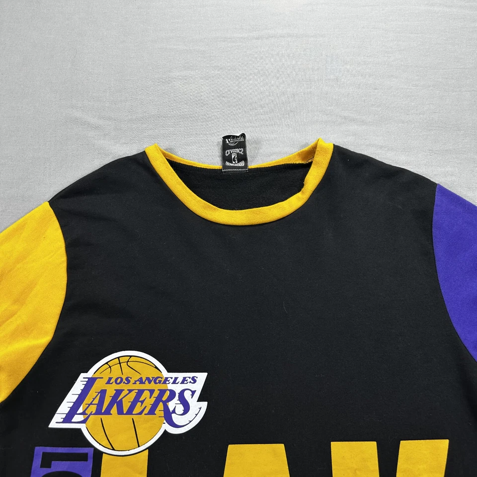 Свитер взрослый LA Los Angeles Lakers большой цветной блок из твердой древесины классика ретро мужской - Изображение 3 из 4