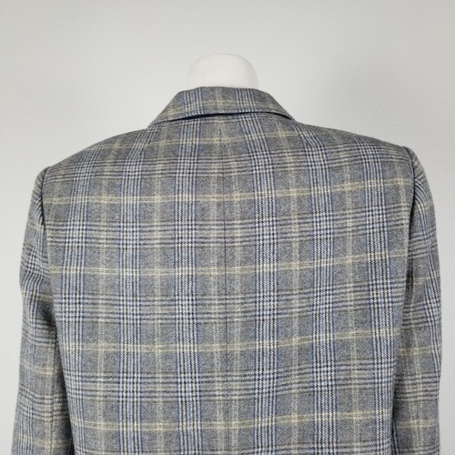 J. Crew Grey Plaid Academia Wool Blend Schoolboy Blazer In English Tweed Size 12 - Picture 6 of 16