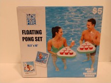 NEW High Five FLOATING PONG SET Swimming Pool Party Game 16.5" X 16" Beer Pong