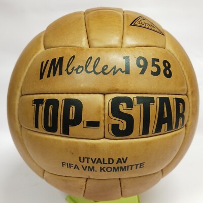 Top Star VM Bollen 1958 FIFA World Cup Sweden Leather Soccer Match ball size5