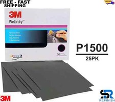 3M 02023 P1500 Wet or Dry Abrasive Sandpaper 25PK