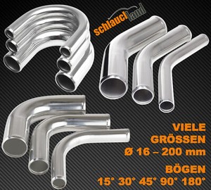 TUBE COUDE 15 30 45 90 180° Degré ARC ALUMINIUM Alu Durite Pipe Tuyau Silicone