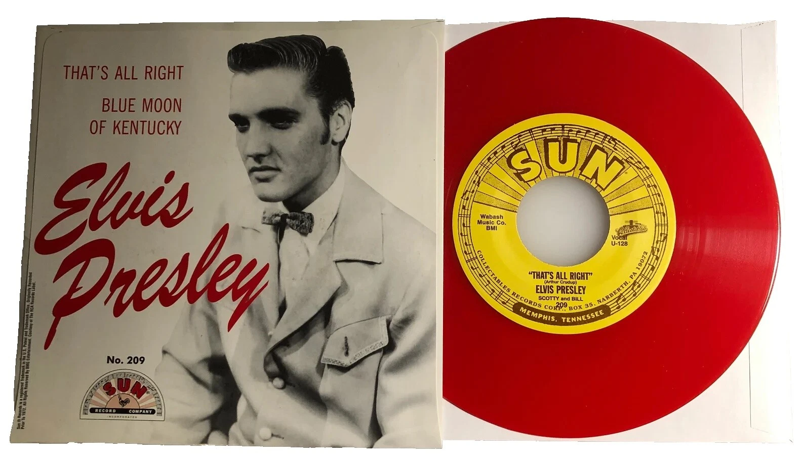 Sun Records 45 RPM Speed Vinyl Records