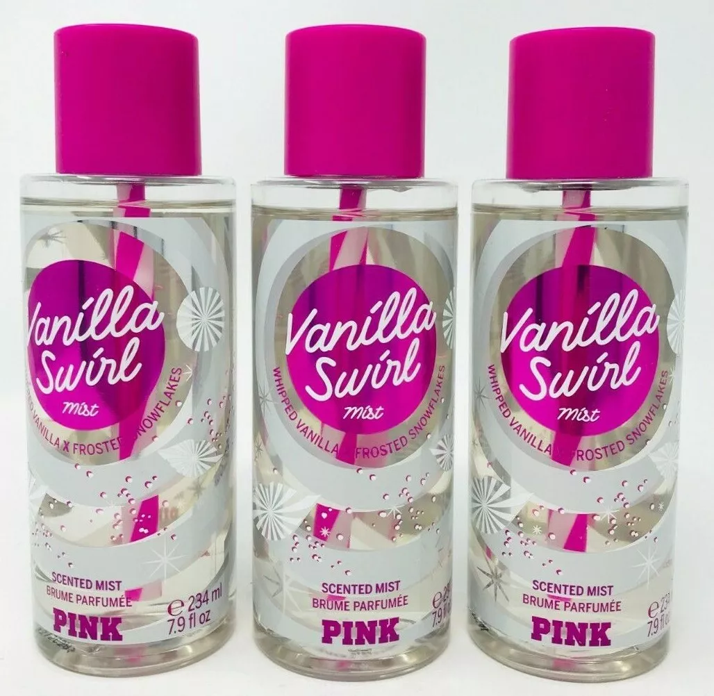 3 VICTORIA S SECRET PINK VANILLA SWIRL FRAGRANCE MIST BODY PERFUME VANILLA SPRAY