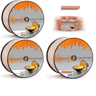 Lautsprecherkabel 25/ 50/ 100 m Hifi Audio Boxen Kabel 2 x 0,75/1,5/2,5/4,0 mm²