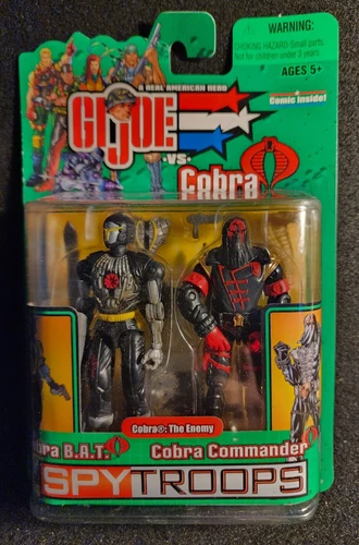 GI Joe 3.75" COBRA COMMANDER + B.A.T. Figures (2003 Hasbro) Spy Troops Sealed