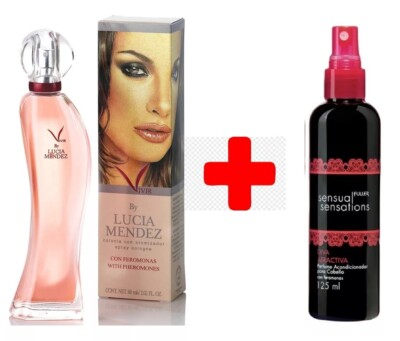 Lucia Mendez VIVIR Y PERFUME PARA CABELLO CON FEROMONAS SET 2 piezas FULLER 
