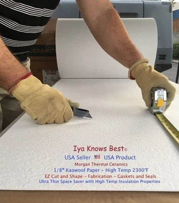 MORGAN THERMAL CERAMICS 1/8" Kaowool 12" x 24" Ceramic Fiber Paper KAWL 500 Grade 2300F Thermal Ceramics
