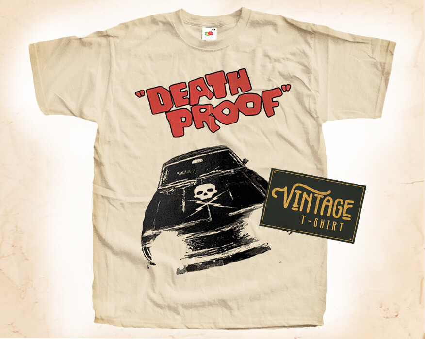 Death Proof T SHIRT Tee Movie Poster Vintage Natural Tee Death Proof T SHIRT Tee Movie Poster Vintage Natural Tee
