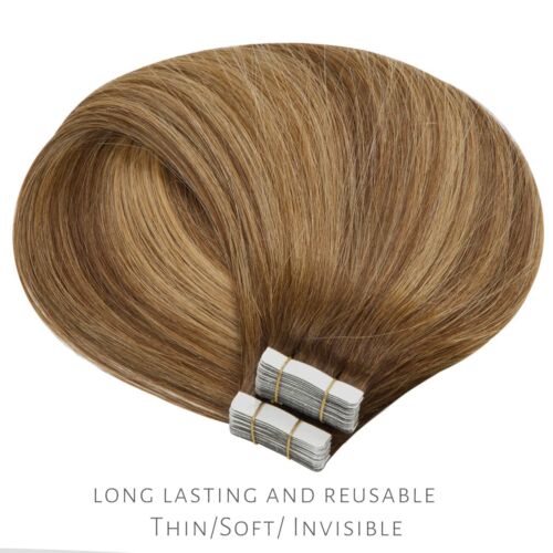 LacerHair braun bis karamellblond Echthaar ext 18" 100g 40 Stück R#4 - 4/27 - Bild 4 von 9