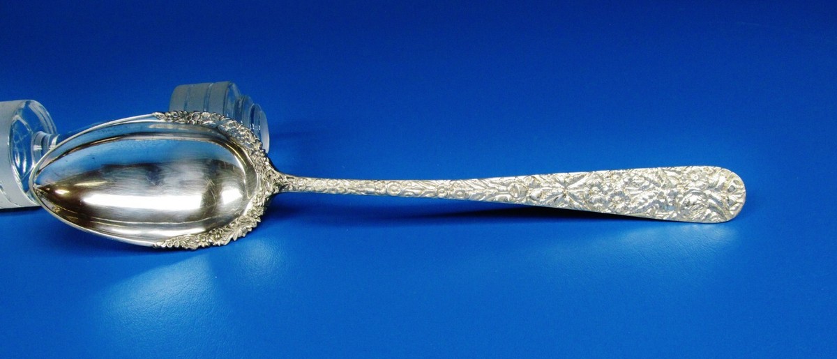 Repouss by S Kirk & Son Sterling Silver Stuffing Spoon W Lacing