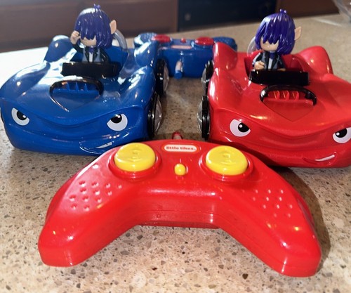 2 Little Tikes RC Bumper Cars ~Works Great W/O Original Drivers Red & Blue Cars - Picture 23 of 23