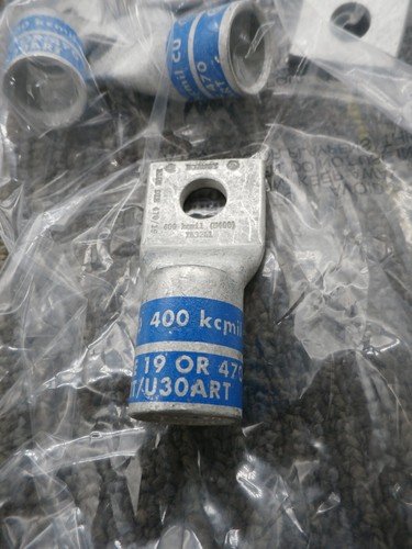 5Pack YA32-L1 BURNDY LUG N400,/400KCMIL BLUE DIE 19 OR 470 , U32RT/U3ART - Picture 2 of 2