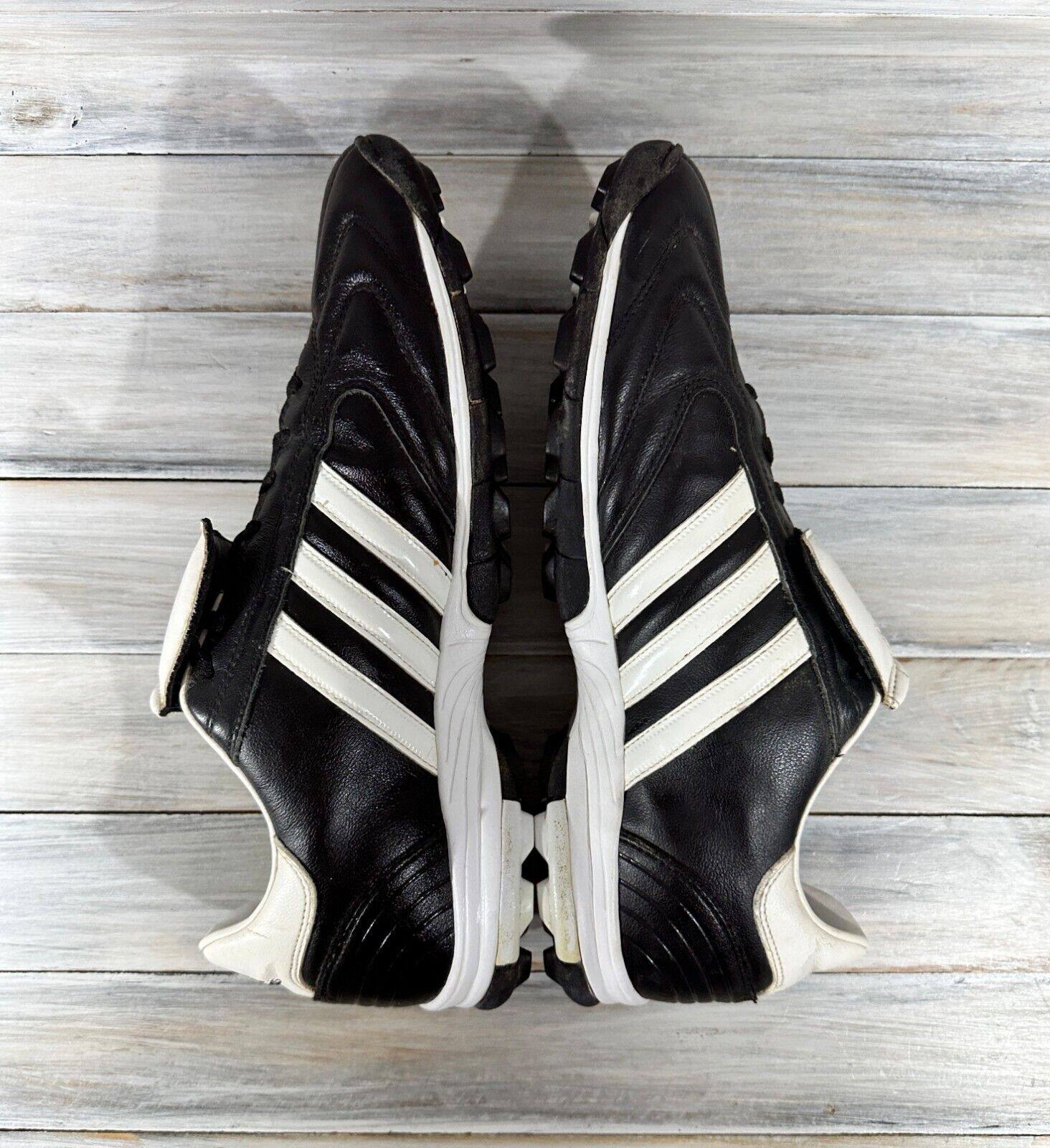 Vintage ADIDAS TELSTAR Men's Leather Football Boots Black Sport Shoes