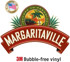 MARGARITAVILLE DECAL 3M STICKER MADE IN USA WINDOW CAR BIKE LAPTOP WALL TABLE