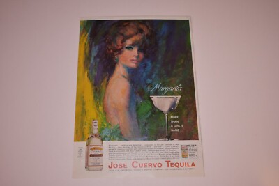 Vintage 1966 Jose Cuervo Tequila Print Ad. Margarita. More Than a Girl's Name.