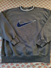 Vintage Nike Sweatshirt 90's Big Swoosh Check Size Large