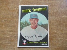 1959 TOPPS MARK FREEMAN #532 ROOKIE CARD ATHLETICS HI GRADE NO CREASES HI NUMBER. rookie card picture