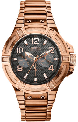 Guess Stainless Steel Chronograph Men's Multi-Function Black Dial W0218G3 Watch