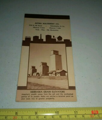 Vtg 1951 Aetna Machinery Co Philadelphia PA Nebraska Grain Elevators Advertising