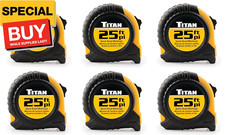 10925 6-Piece 25-Foot Tape Measure Bulk Set with Easy-Read Standard Markings and