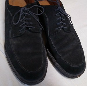 Salvatore FERRAGAMO de hombre 11.5 D Suede Negro Vestido Informal Zapatos  italiano | eBay