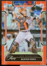 Buster Posey /25 Card 2024 Panini Three and Two Orange #90 