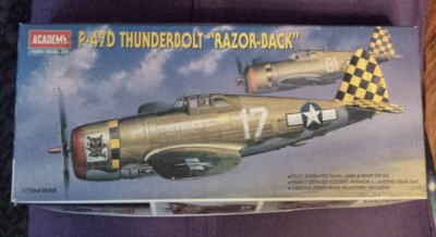 ACADEMY MODELS 1/72 SCALE P47D THUNDERBOLT ''RAZOR-BACK''  MODEL KIT -opened, some
