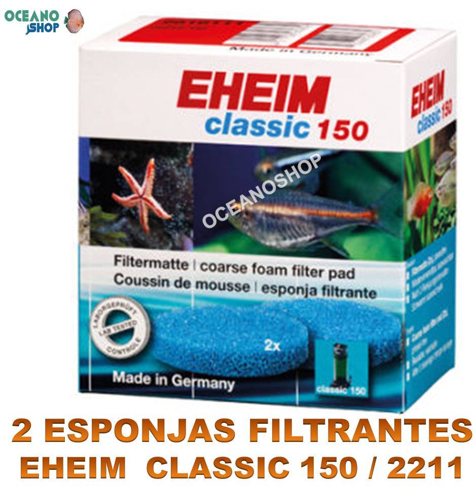 ESPONJA FILTRANTE EHEIM CLASSIC 150 X2 2211 AZULES FILTRO DE ACUARIO RECAMBIO