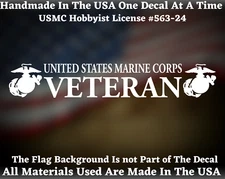 United States Marine Corps Veteran With EGA Vinyl Car Window Decal