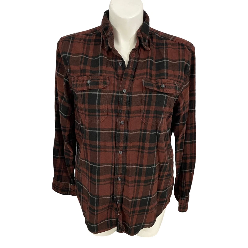 Upcycled Flannel Shirt Womens XL Shacket Banana Squad Brown Country Grunge - Image 4 of 4