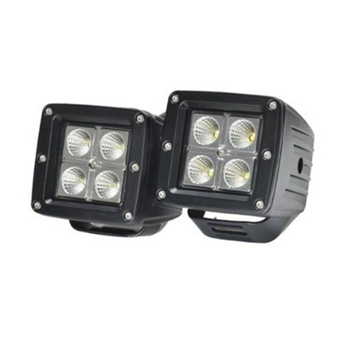 2x 3" Red White Dual Color LED Work Light Flood Beam Pods Strobe Remote & Wiring - Picture 3 of 6