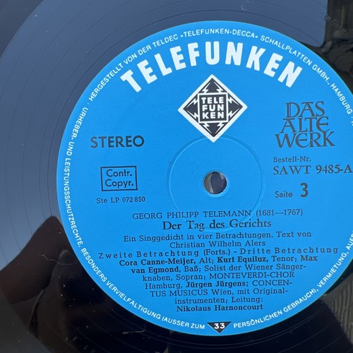Telemann Der Tag des Gerichts HARNONCOURT TELEFUNKEN 2LP BOX SAWT 9484/85-A B/G - Picture 5 of 7
