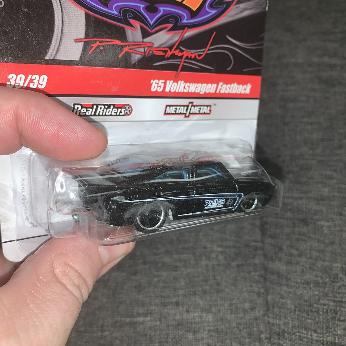 🔥 HOT WHEELS PHIL'S GARAGE '65 VOLKSWAGEN FASTBACK IN BLACK REAL