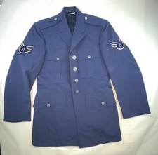 US Air Force Men's Enlisted Jacket Staff Sergeant Patches Size 37r Wool