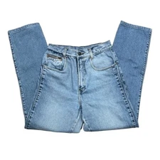 Inega Vintage Straight Leg Jeans Blue Denim High Waist Womens 100% Cotton Trendy