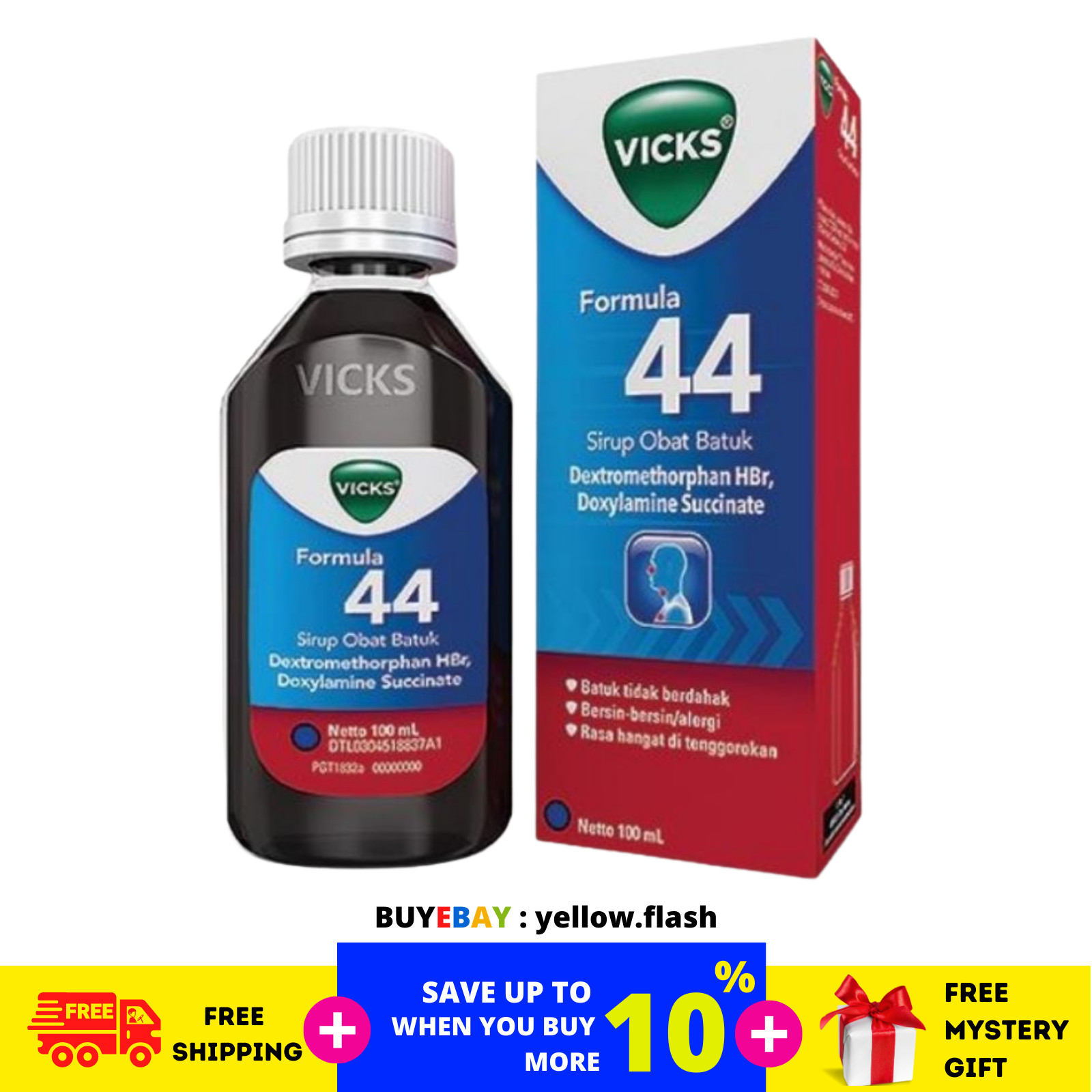 1 X VICKS FORMULA 44 TOSSE PHLEGMA E CONGESTIONE DEL TORACE SOLLIEVO...